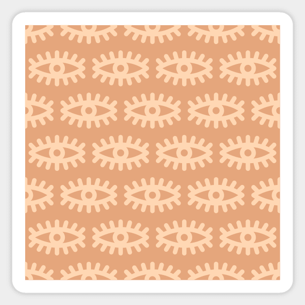 Eye Seamless Pattern in Beige Sticker by Genesis